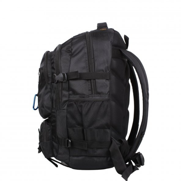Bagacar IZDAG Siyah Siyah Seyahat Sırt Çantası 60 LT 17" Laptop Bölmeli - 5