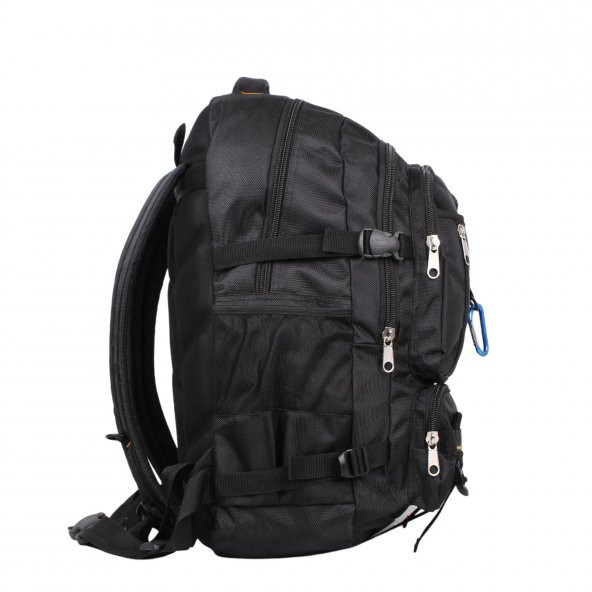 Bagacar IZDAG Siyah Siyah Seyahat Sırt Çantası 60 LT 17" Laptop Bölmeli - 6
