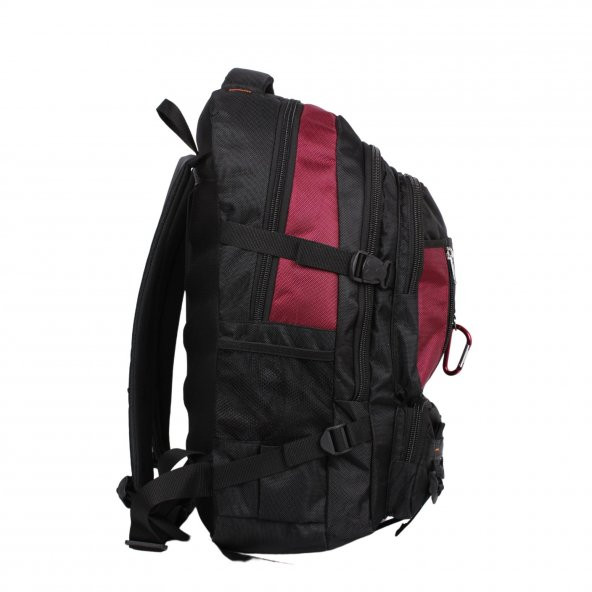 Bagacar IZDAG Siyah Bordo Seyahat Sırt Çantası 60 LT 17" Laptop Bölmeli - 5