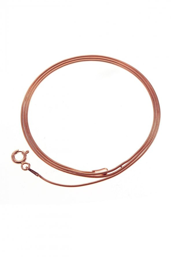 Gümüş rose italyan yılan zincir kolye - Resim 2