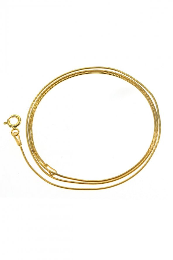 Gümüş yaldızlı italyan yılan zincir kolye - Resim 2