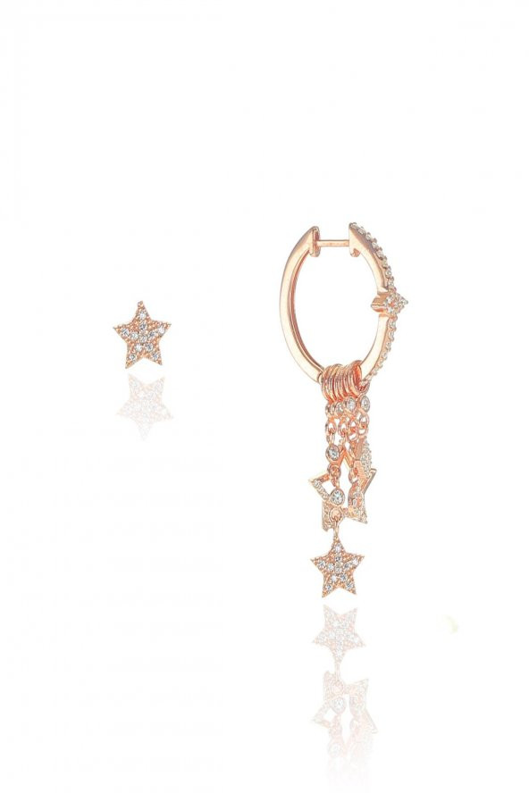 Gümüş yıldız modeli şans küpe ürün görseli