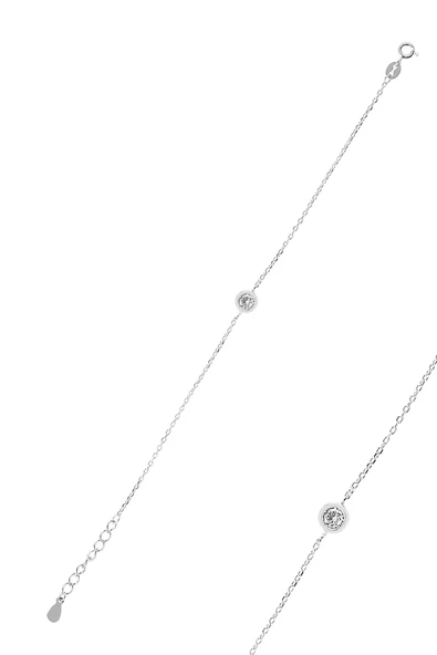 Gümüş pırlanta modeli tek taş bileklik SGTL9045 ürün görseli