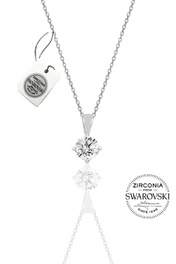 Gümüş Swarovski tek taş modeli üçlü set SGTL20507 - Resim 3