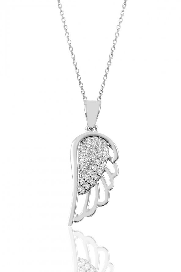 Gümüş kanat modeli kolye ürün görseli