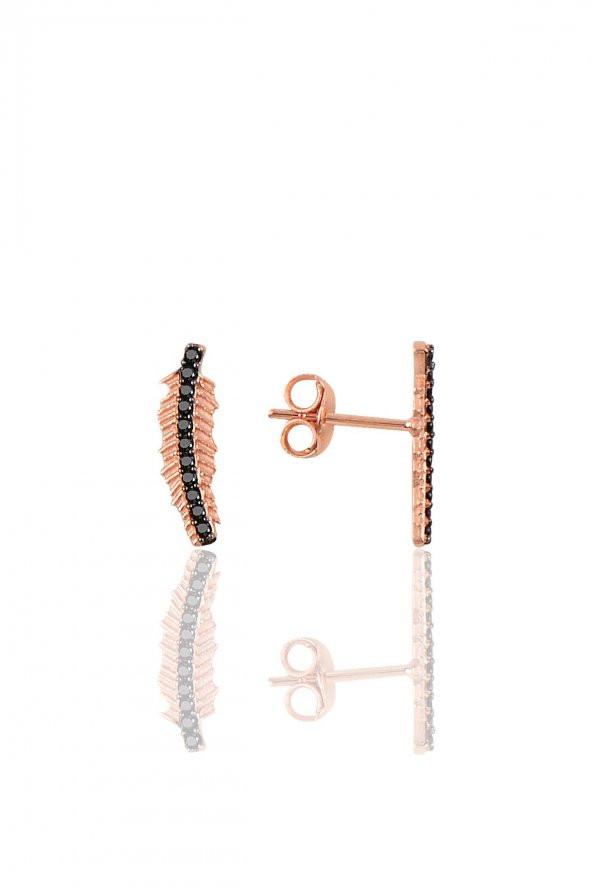 Gümüş yaprak modeli küpe ürün görseli