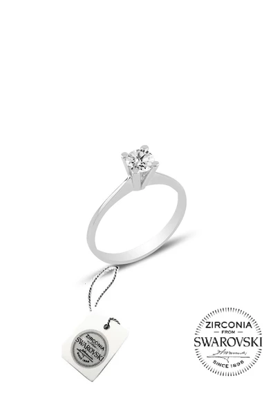 Gümüş Swarovski tek taş modeli üçlü set SGTL20503A - Resim 4