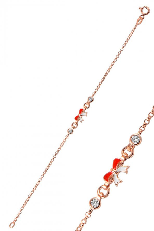 Gümüş mineli zirkon taşlı fiyonk modeli bileklik ürün görseli 1