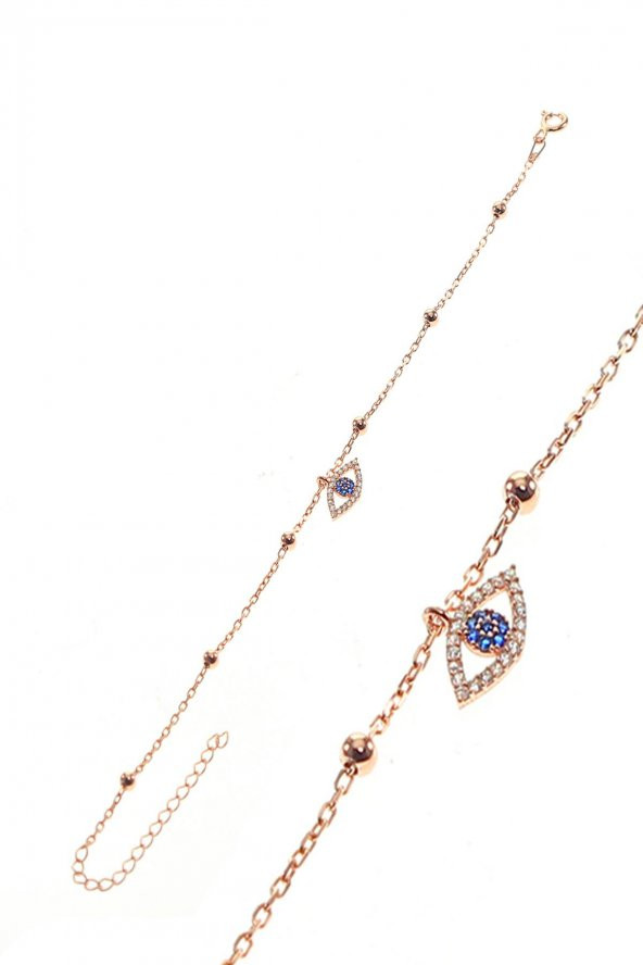 Gümüş göz ve toplu zincir halhal ürün görseli