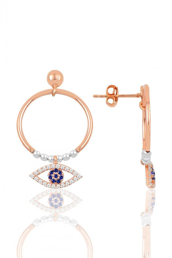 Gümüş göz modeli eksenler küpesi ürün görseli