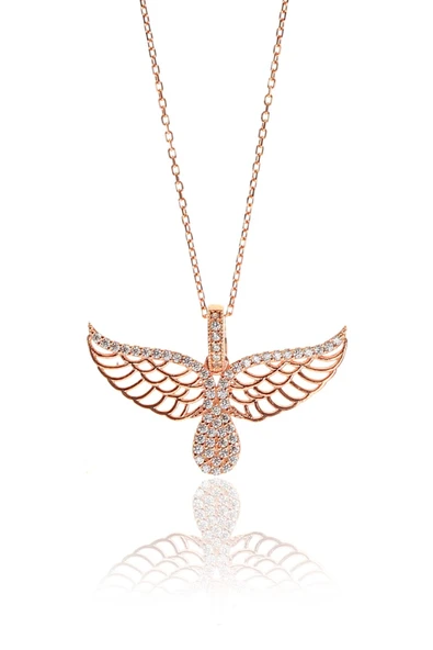 Gümüş rose kanat kolye SGTL9303 ürün görseli 1