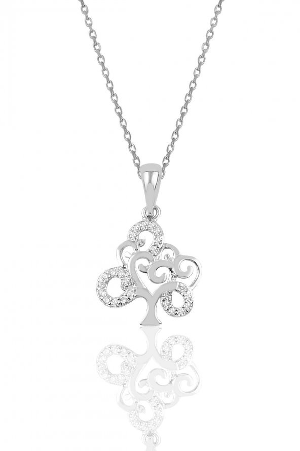 Gümüş ağaç modeli kolye ürün görseli 1