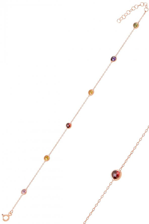 Gümüş renkli sıra taşlı bileklik ürün görseli