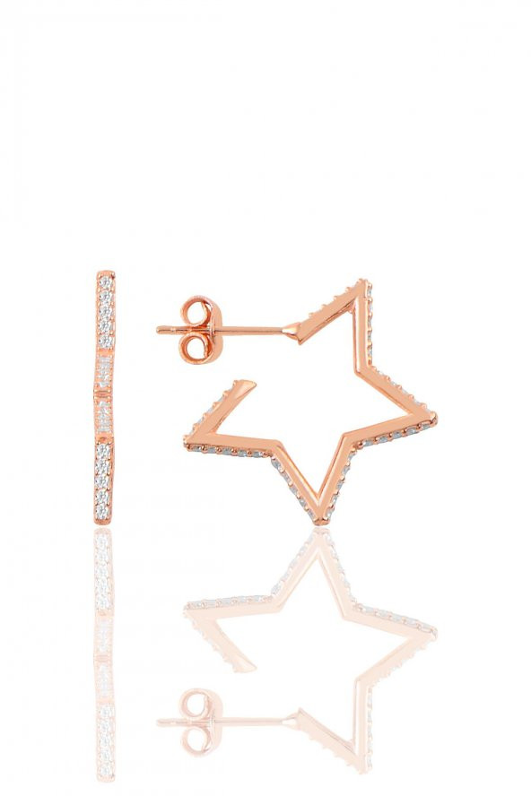 Gümüş star küpe ürün görseli 1