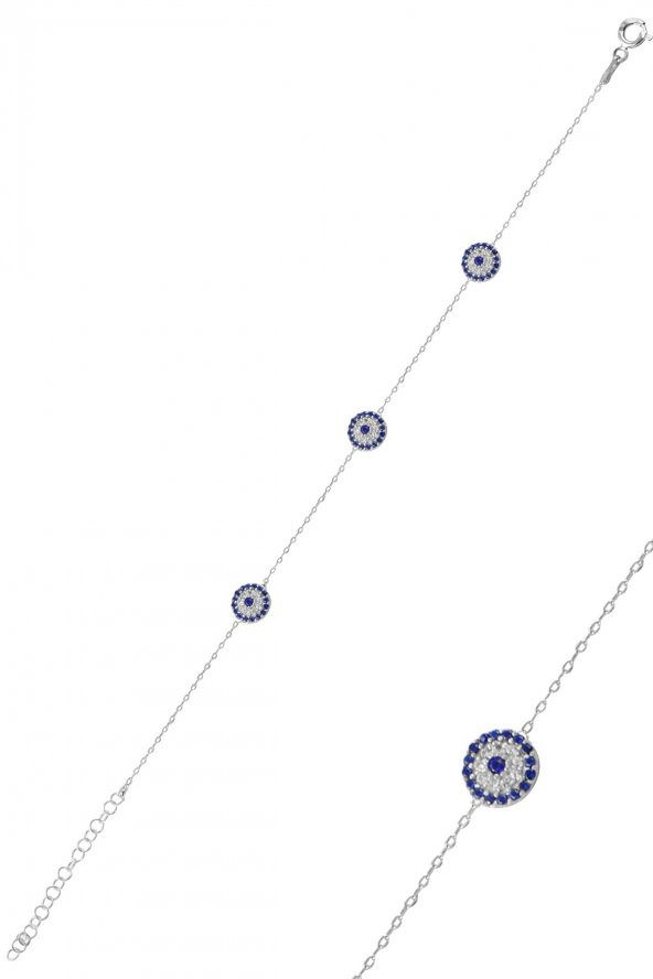 Nazarlık Model Zirkon Taşlı Gümüş Bileklik - 1