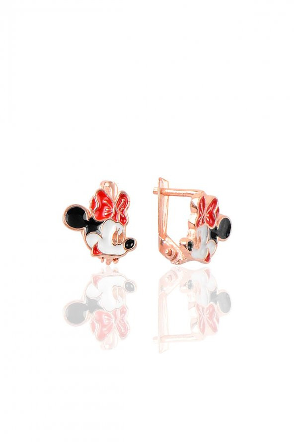Gümüş mineli micckey mouse küpe