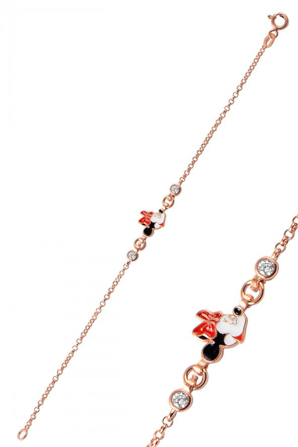 Gümüş mineli zirkon taşlı mice modeli bileklik ürün görseli 1