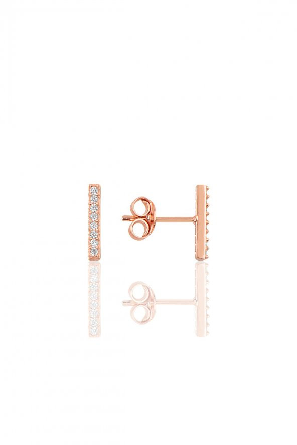 Gümüş Rose çizgi küpe ürün görseli 1