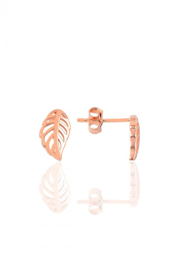 Gümüş yaprak modeli küpe