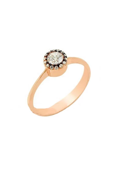 Elmas montürlü tek taş yüzük SGTL2158ROSE ürün görseli