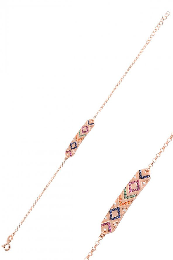 Gümüş rose kilim bileklik