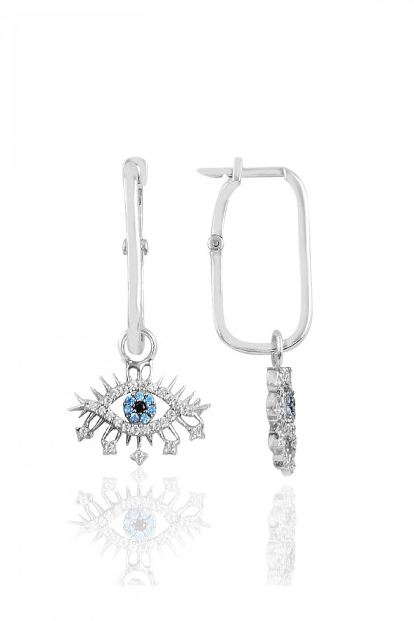 Gümüş rodaj lareyn göçmen küpe ürün görseli