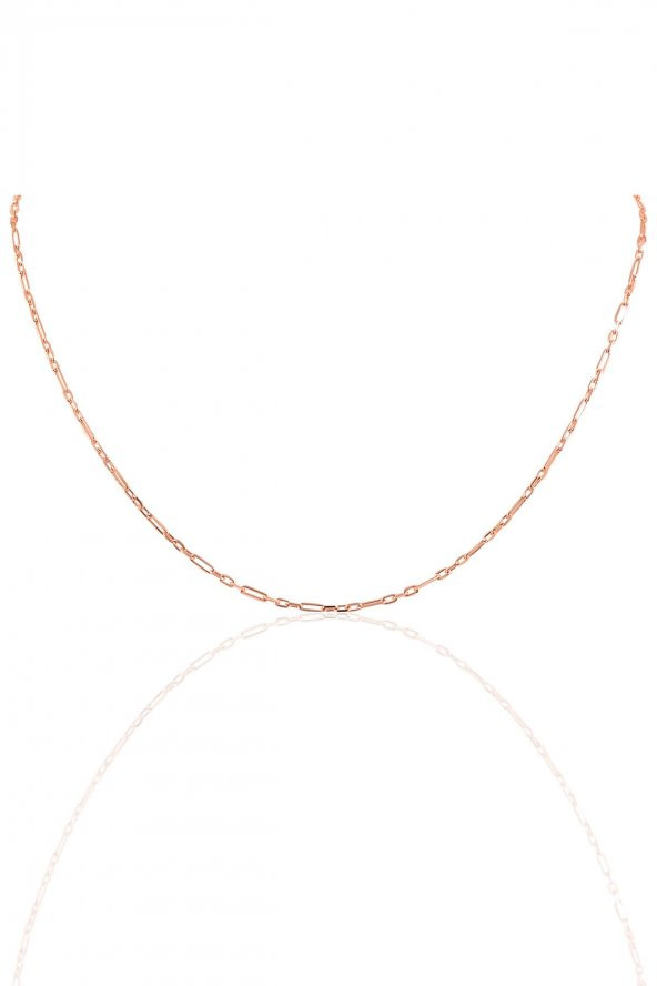 Gümüş 60 cm rose aralıklı figaro zincir SGTL10101ROSE