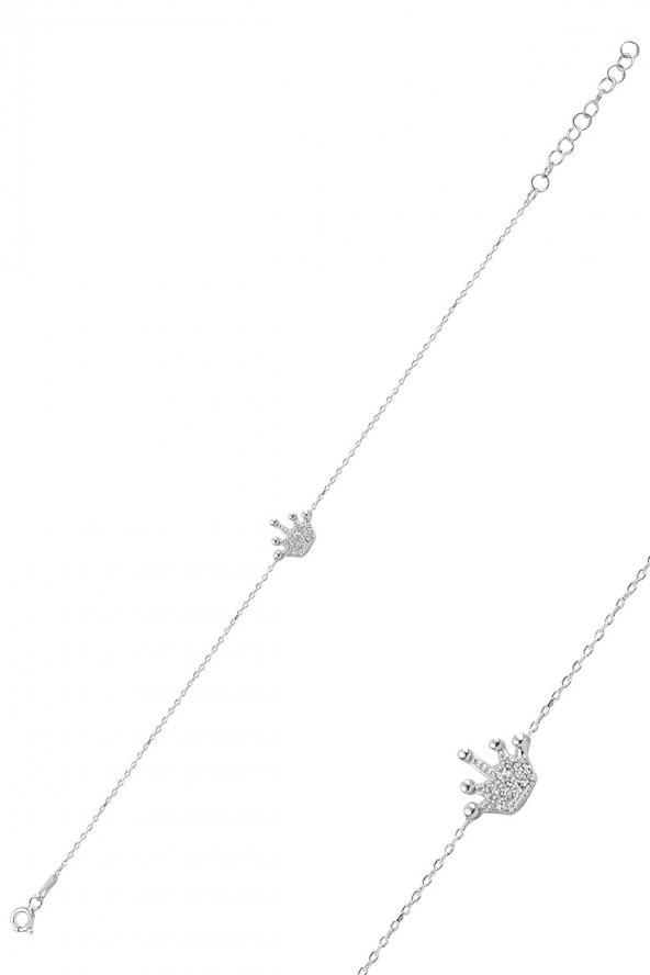 Gümüş taç bileklik ürün görseli