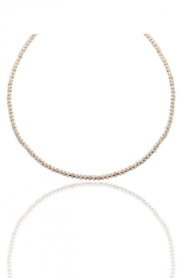 Gümüş rose ve rodyumlu  dorica kolye ürün görseli