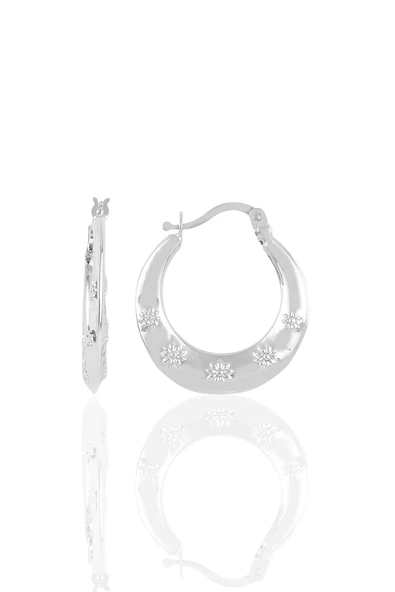 Gümüş çiçekli şarnel küpe SGTL10347 - 3