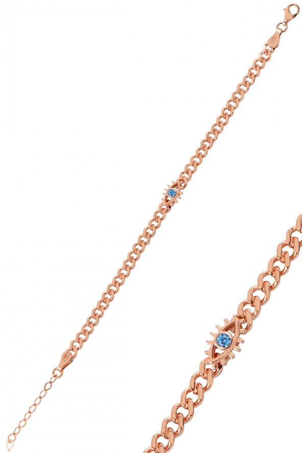 Gümüş zincir kirpi göz modeli bileklik ürün görseli