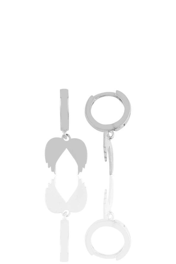 Gümüş kanat küpe - Resim 2