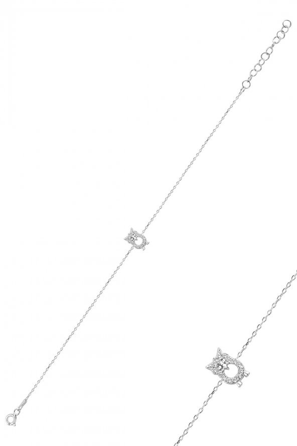 Gümüş baykuş bileklik