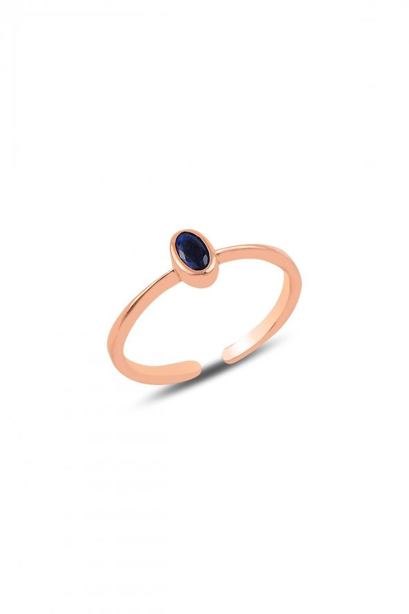 Gümüş rose safir taşlı ayarlamalı yüzük