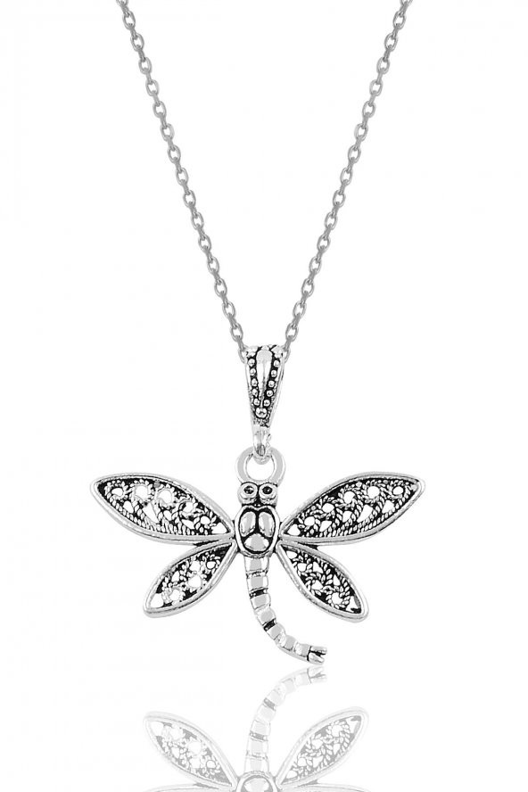 Gümüş oksitli yusufçuk modeli kolye ürün görseli 1