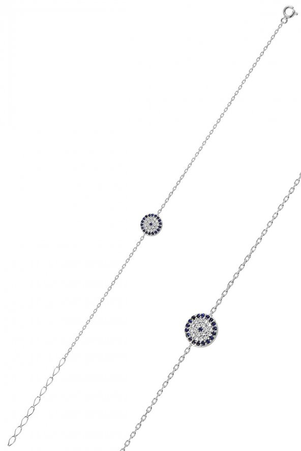 Gümüş rodyumlu nazarlı bileklik ürün görseli