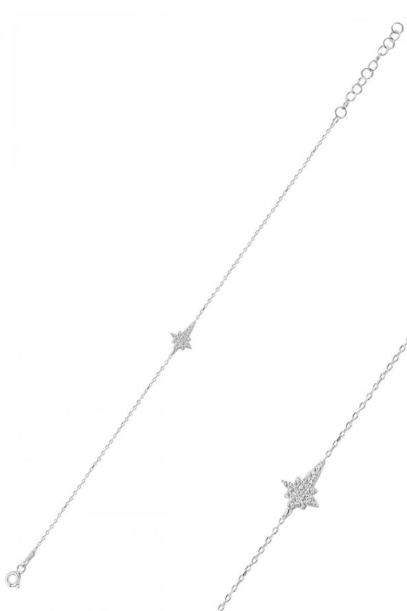 Gümüş kutup yıldızı bileklik ürün görseli