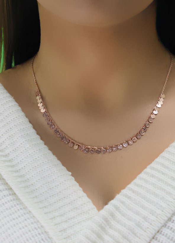 Gümüş rose dövme modeli pullu kolye - Resim 2