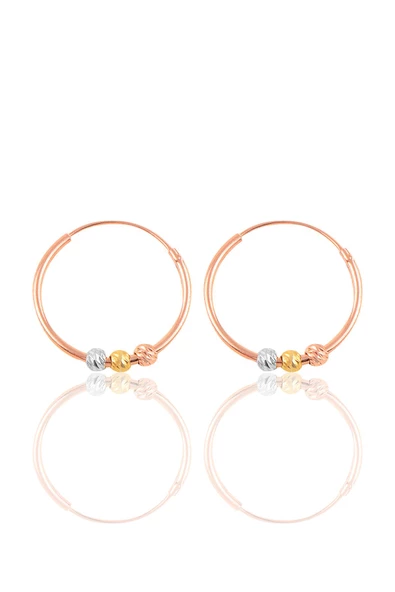 Gümüş  18 mm renkli doricalı halka küpe