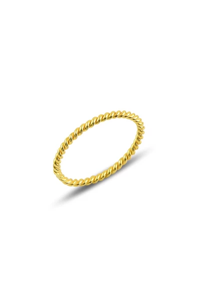 Gümüş Altın renkli ince yüzük SGTL10114GOLD ürün görseli