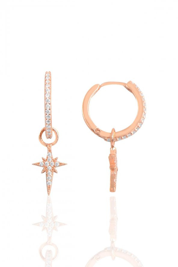 Gümüş kutup yıldızı halka küpe ürün görseli 1