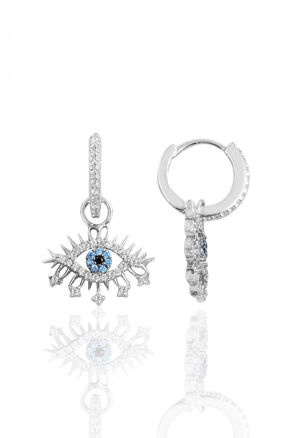 Gümüş lareyn halka küpe ürün görseli