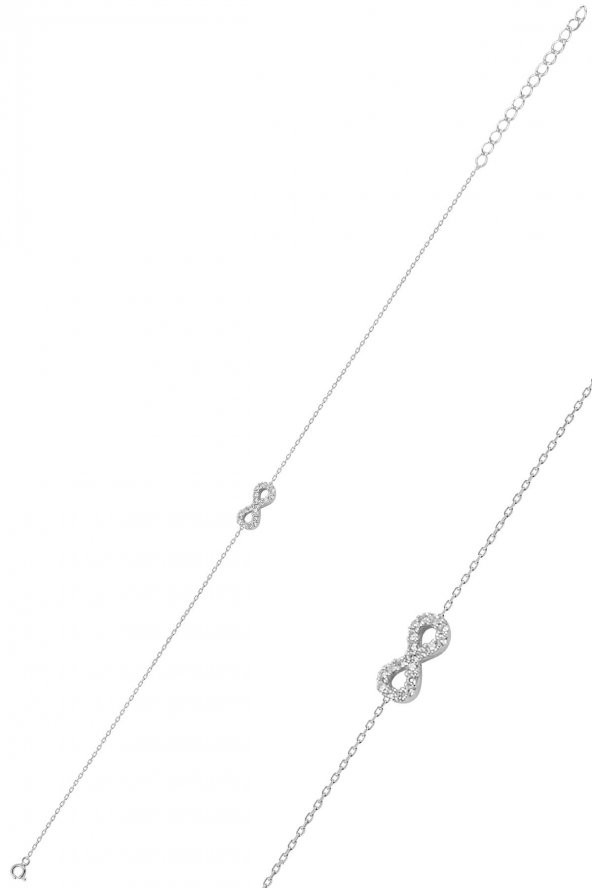 Gümüş rodyumlu sonsuzluk bileklik ürün görseli 1