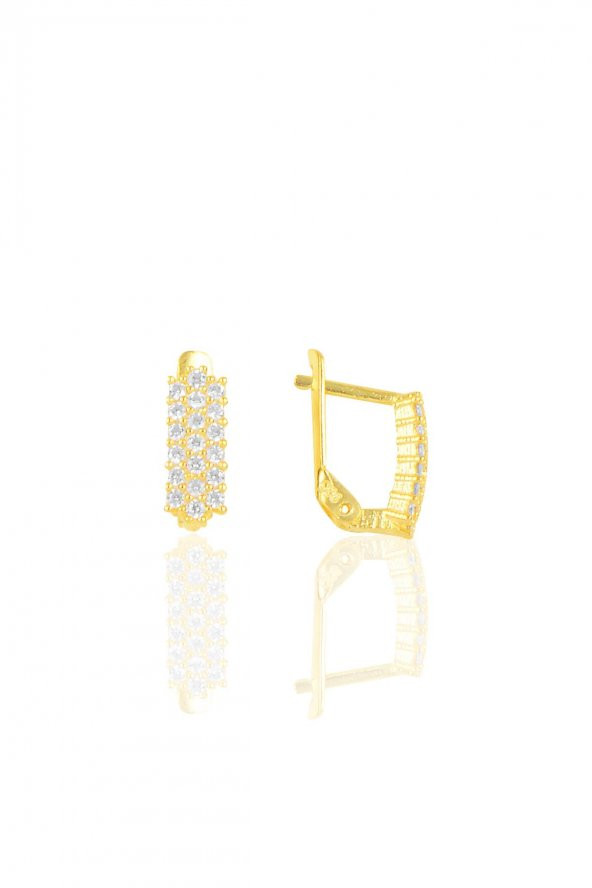 Gümüş gold j küpe