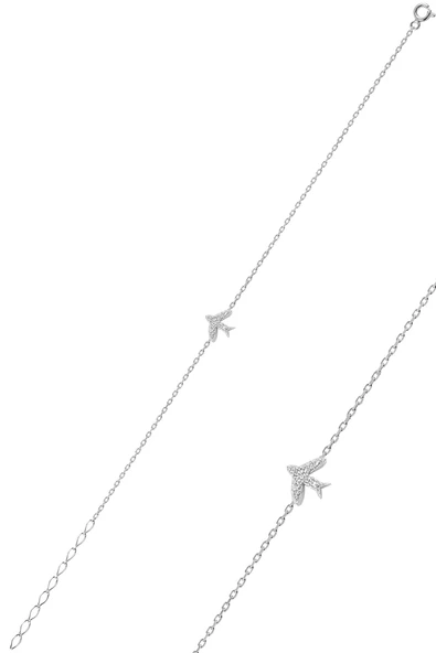 Gümüş rodyumlu kırlangıç modeli bileklik  SGTL10159KIR ürün görseli