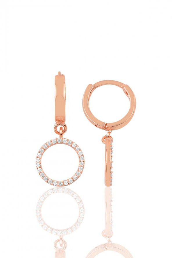 Gümüş zirkon taşlı halka modeli küpe ürün görseli 1