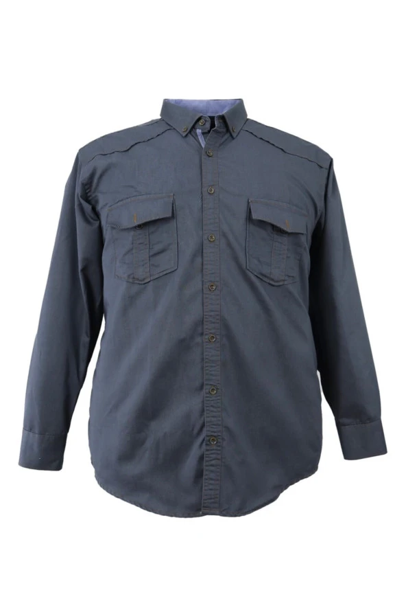 Büyük Beden Battal Boy Erkek Gömlek Gabardin - 4