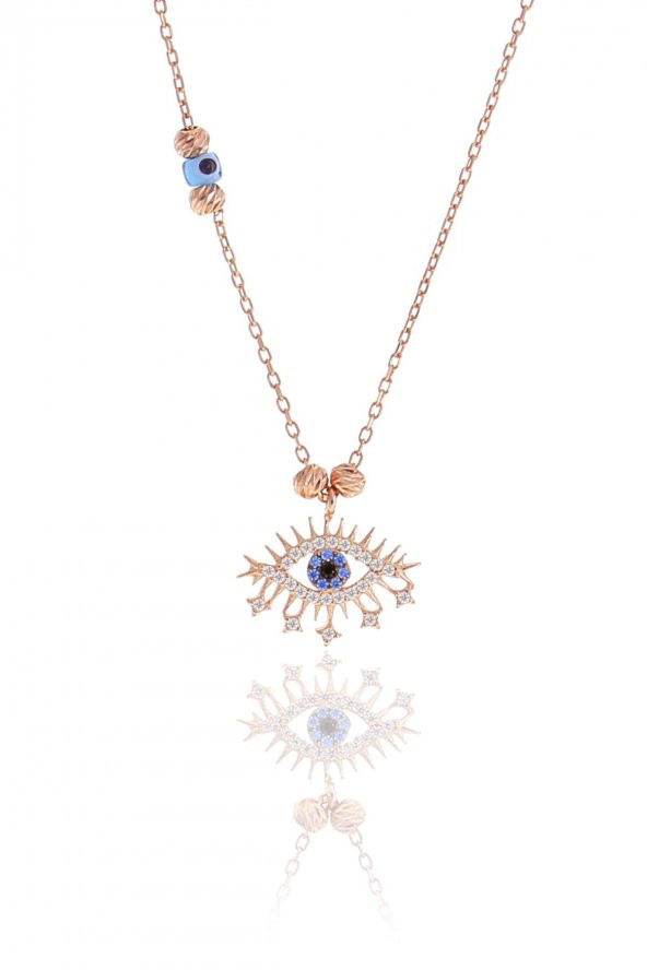 Gümüş rose doricalı lareyn kolye ürün görseli