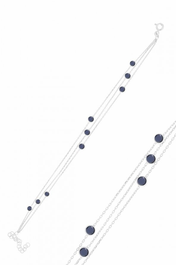 Gümüş rodyumlu onix taşlı bileklik ürün görseli