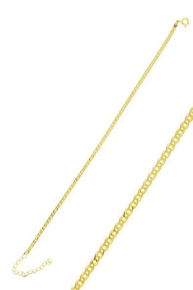 Gümüş altın yaldızlı zincir bileklik SGTL10515GOLD ürün görseli 1